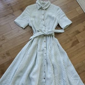 Linen Sea Wide skirt shirt dress size XS
